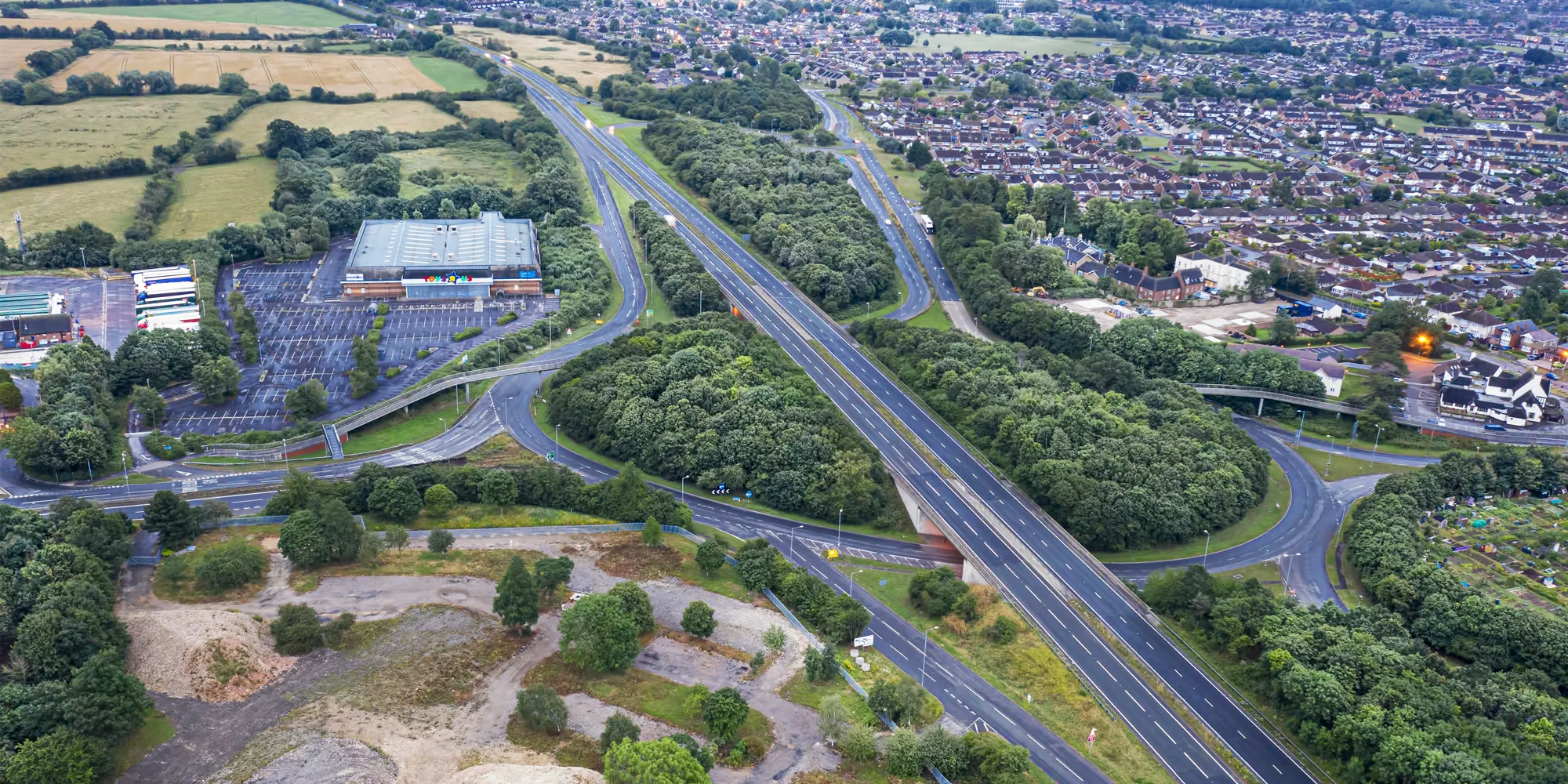 Swindon and surrounding countryside from the air